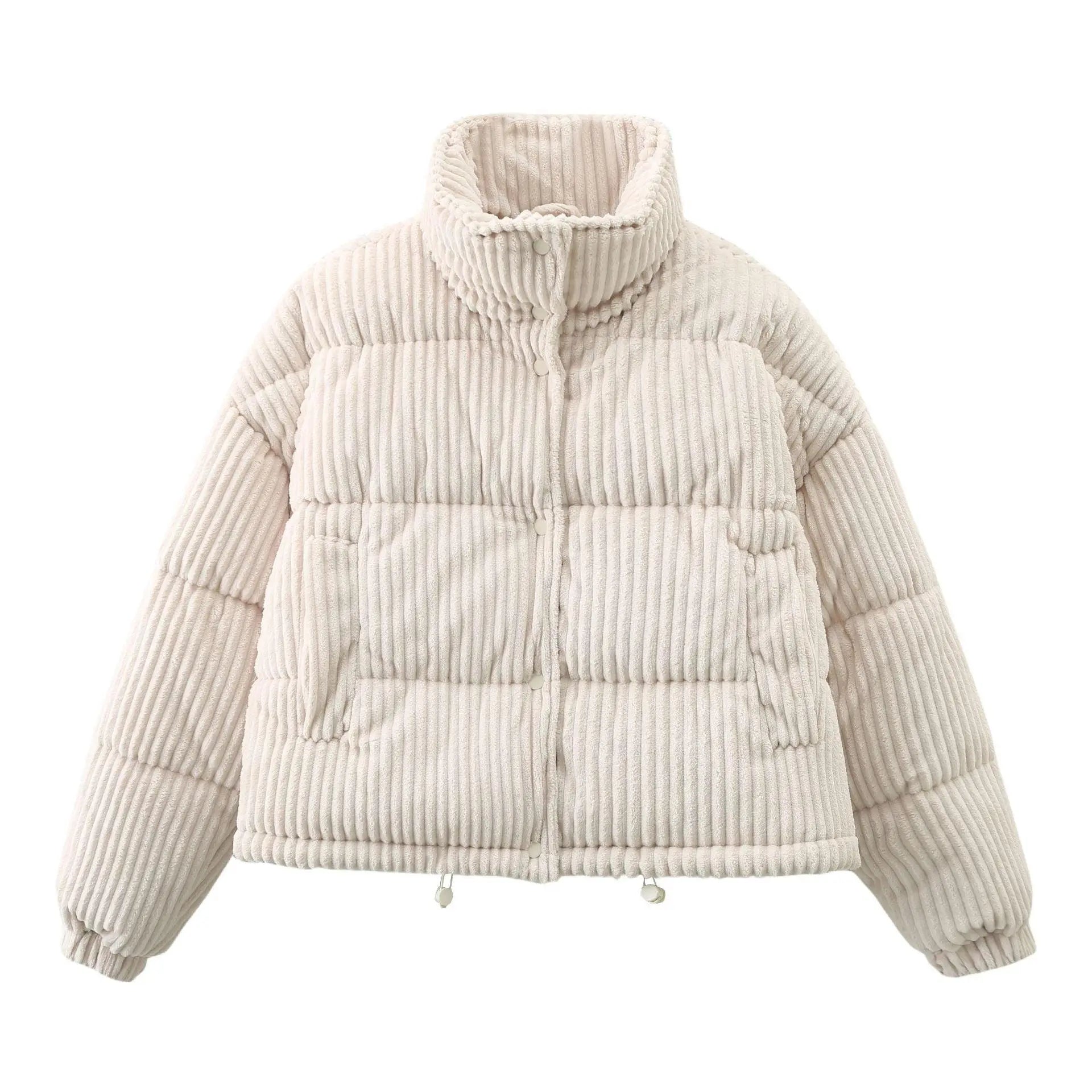 Cropped fashion puffer jacket corduroy