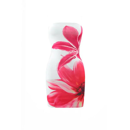 Tropical Bloom Strapless Mini Dress Little Addiction