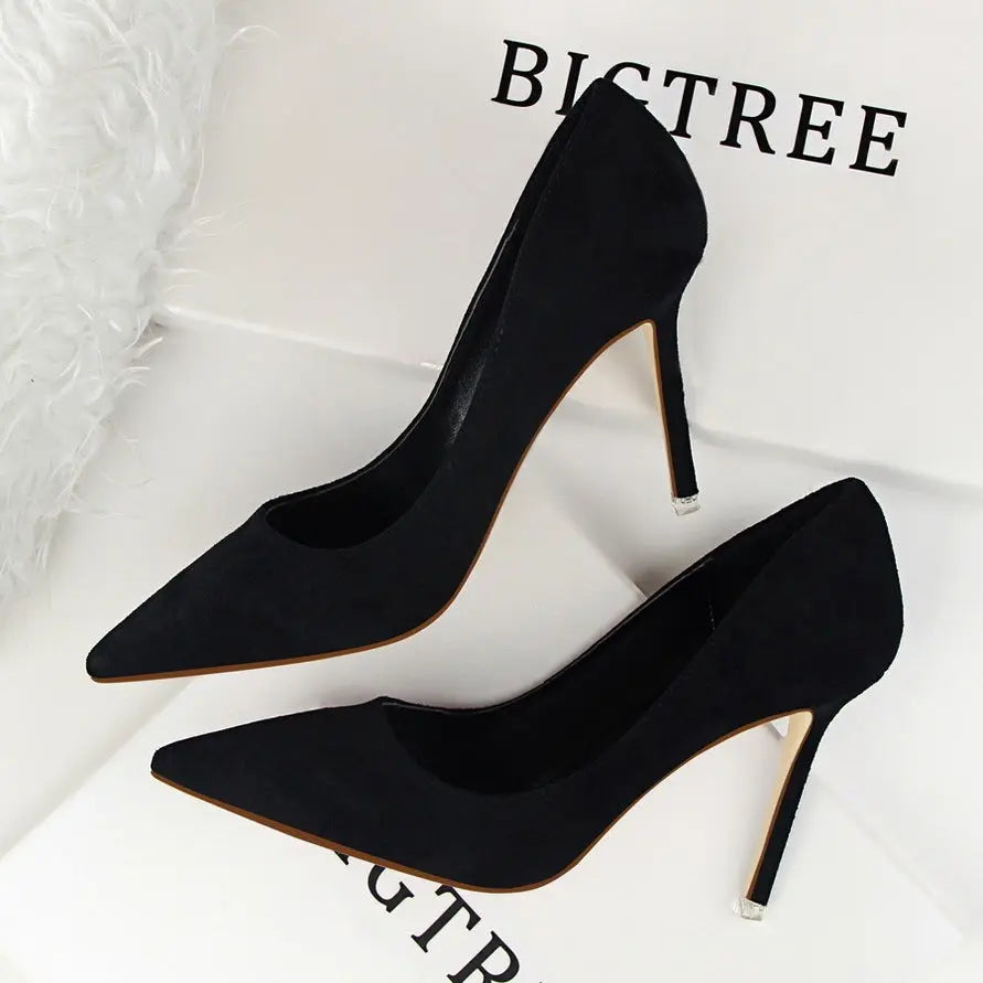 Classic Suede Pointed-Toe Stilettos Little Addiction