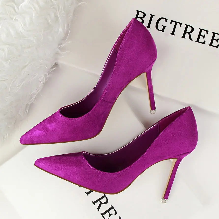 Classic Suede Pointed-Toe Stilettos Little Addiction