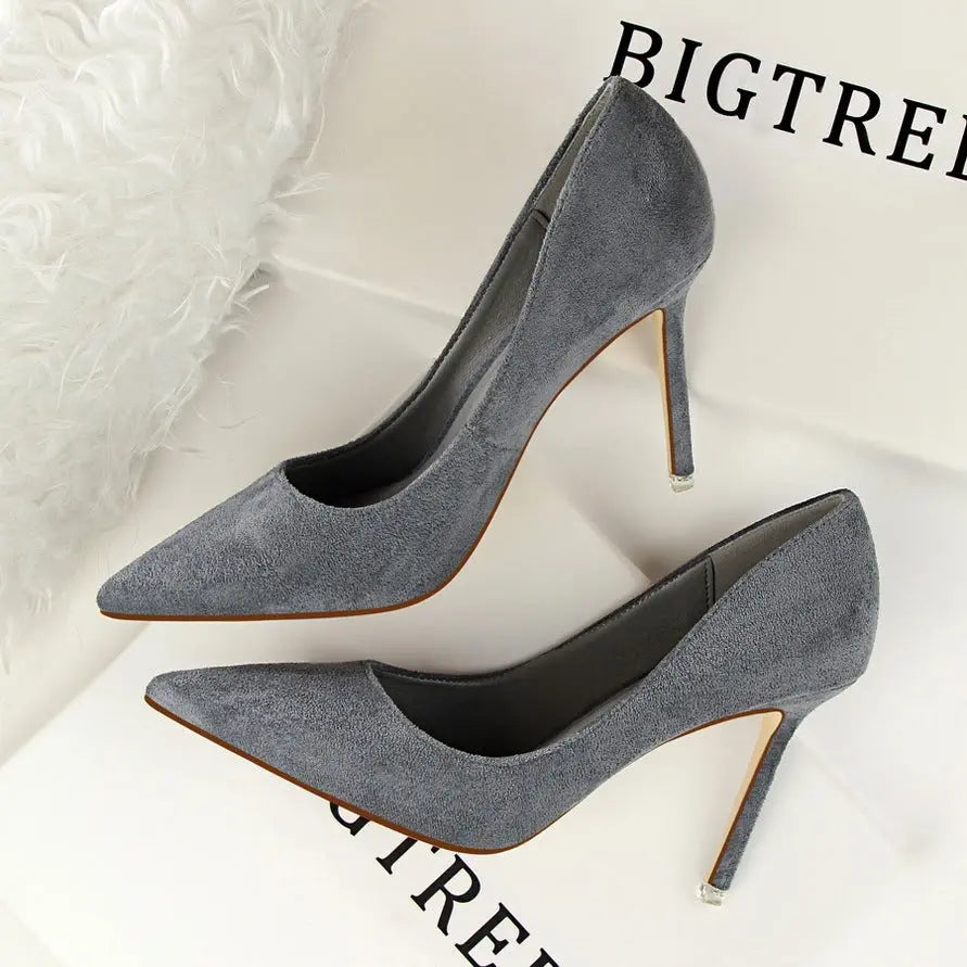 Classic Suede Pointed-Toe Stilettos Little Addiction