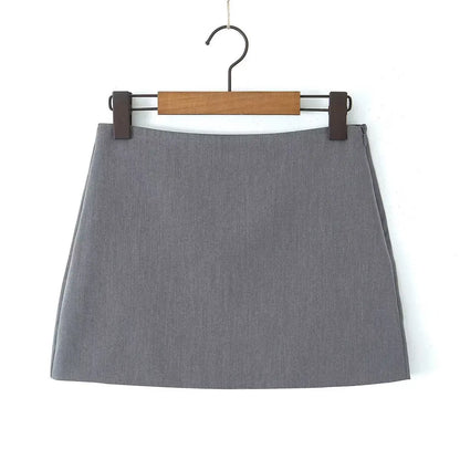 Elegant Grey Knit Midi Skirt - Little Addiction