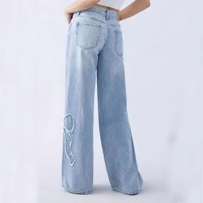 The Bow Detail Wide-Leg Jeans Little Addiction