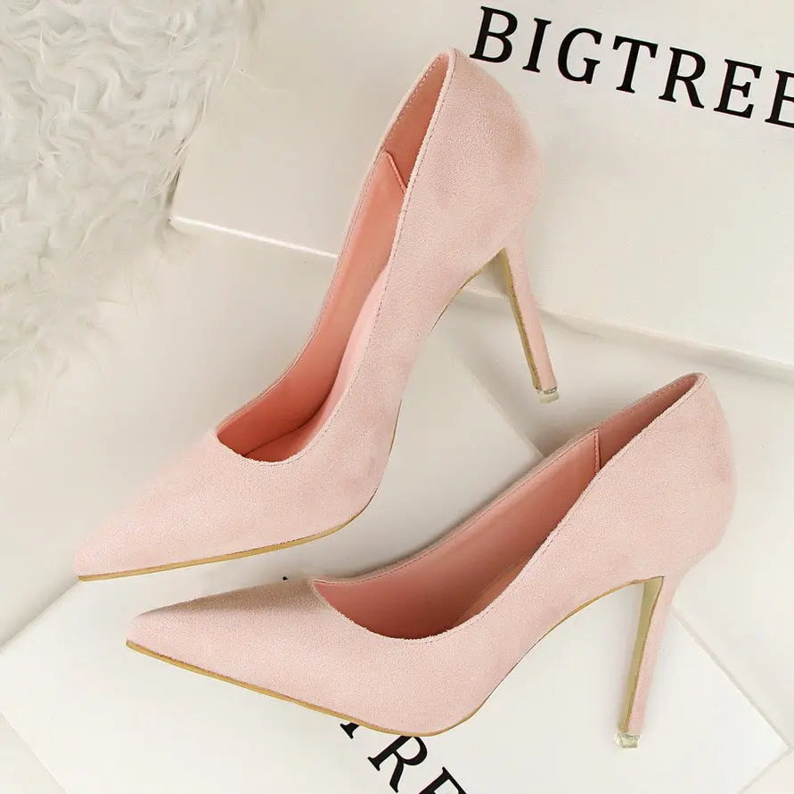 Classic Suede Pointed-Toe Stilettos Little Addiction