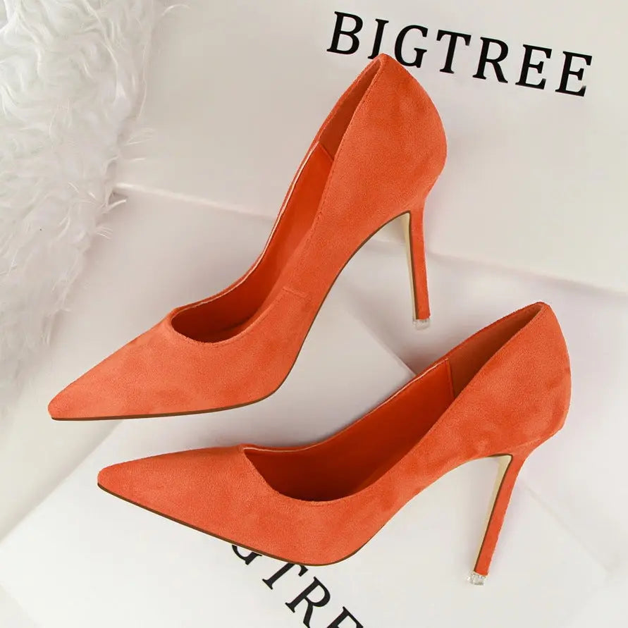 Classic Suede Pointed-Toe Stilettos Little Addiction