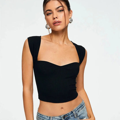 Sweetheart Ribbed Crop Top - Little Addiction