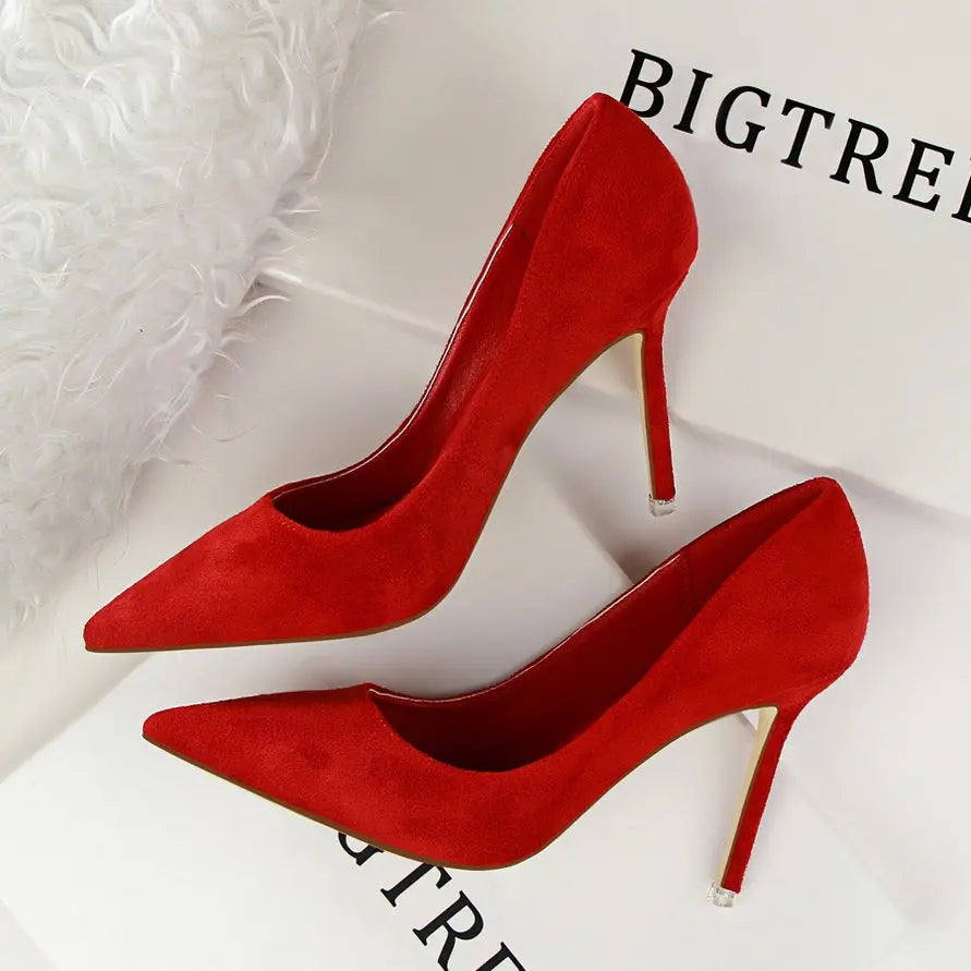 Classic Suede Pointed-Toe Stilettos Little Addiction