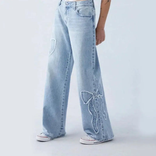 The Bow Detail Wide-Leg Jeans Little Addiction