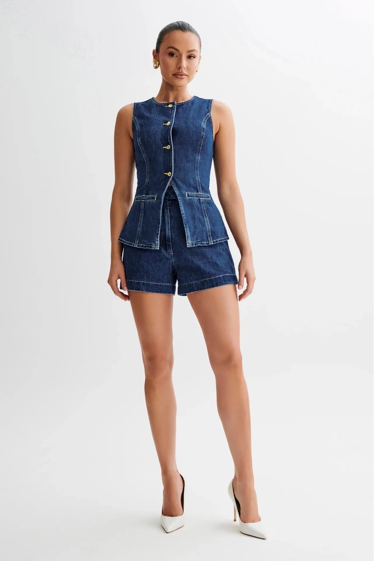 High-Waisted Denim Shorts - Little Addiction