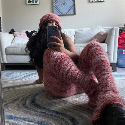 Cozy Flare Knit Lounge Pants - Little Addiction