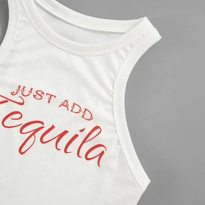 "Just Add Tequila" Ribbed Tank Top Little Addiction