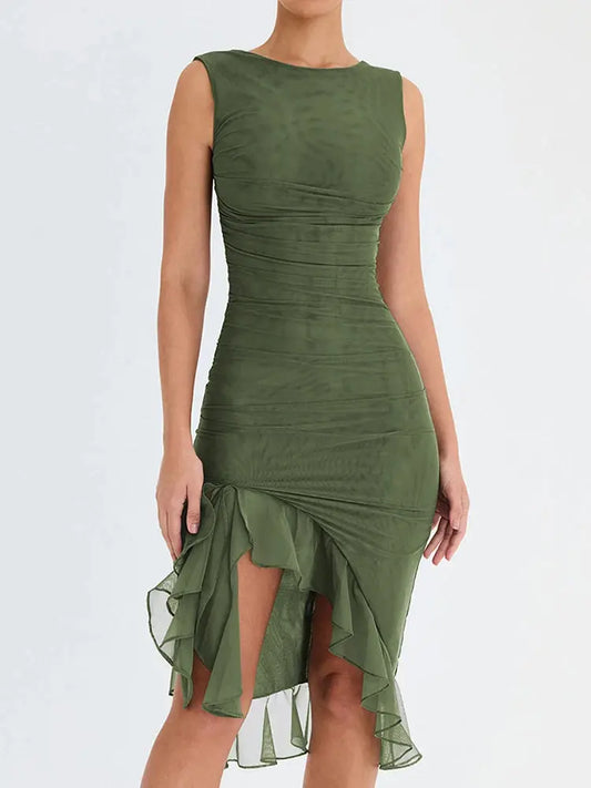 Ruffle Grace Midi Dress Little Addiction