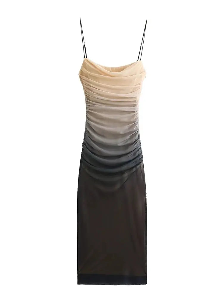 Ombre Mesh Evening Dress Little Addiction