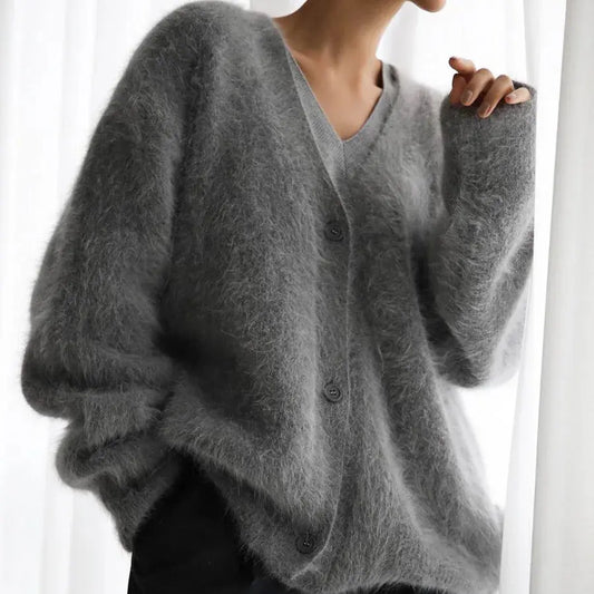 Elegant Mohair Knitted Cardigans Little Addiction