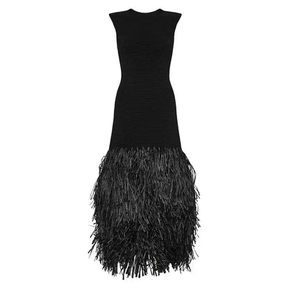 Knitted Tassels Hem  Maxi Dress Little Addiction