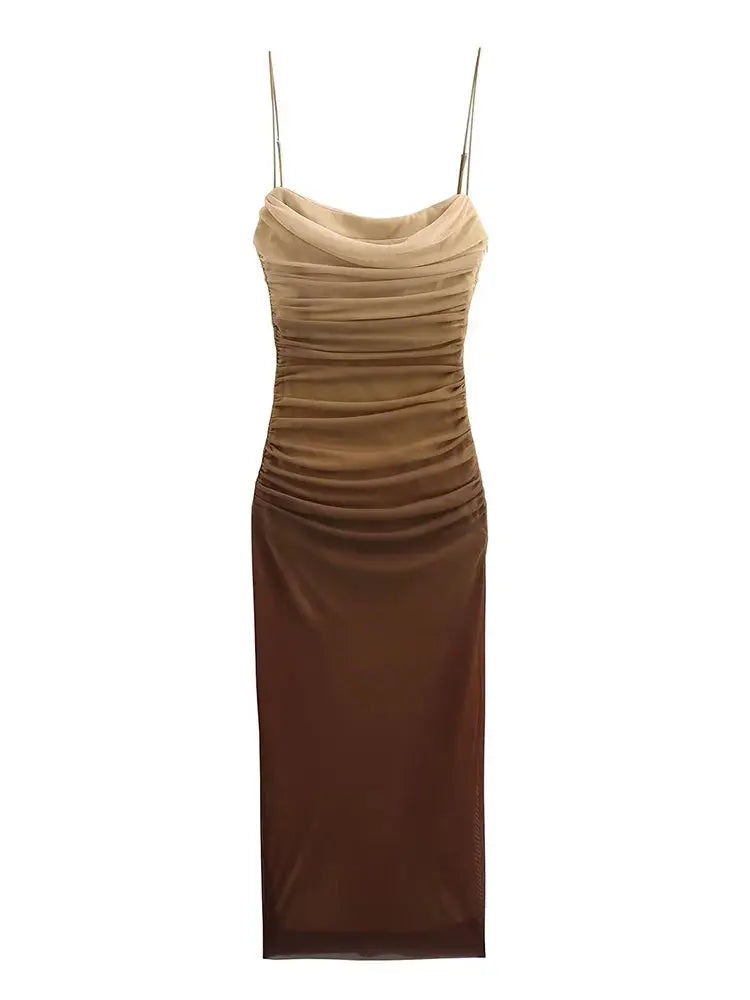 Ombre Mesh Evening Dress Little Addiction