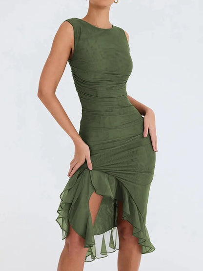 Ruffle Grace Midi Dress Little Addiction