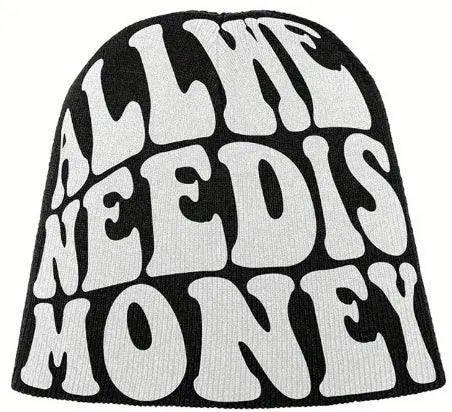 "All We Need Is Money" Beanie Knitted Hat - Little Addiction