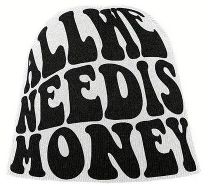 "All We Need Is Money" Beanie Knitted Hat - Little Addiction