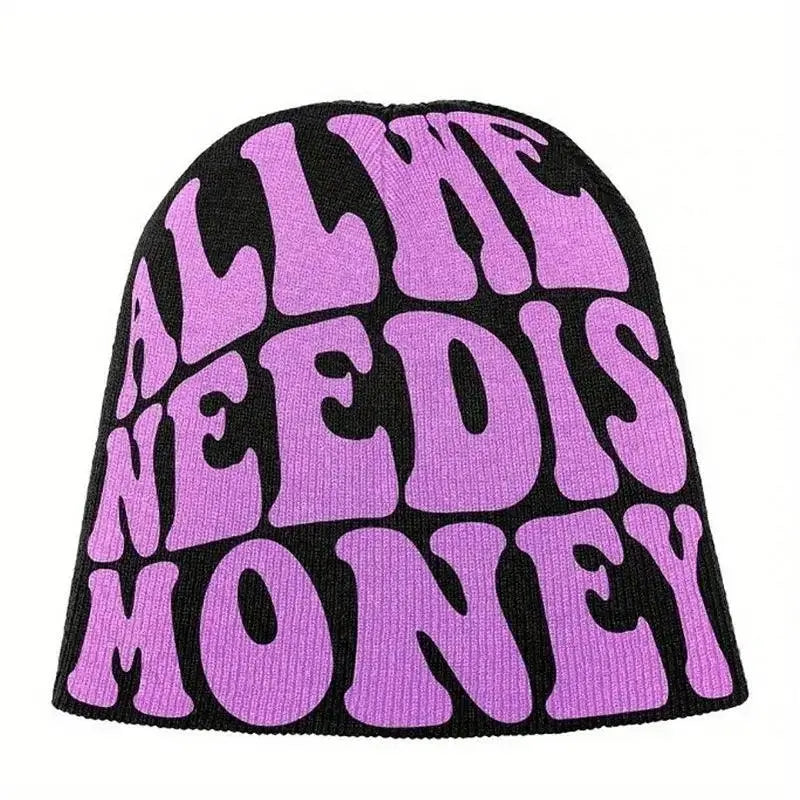 "All We Need Is Money" Beanie Knitted Hat - Little Addiction