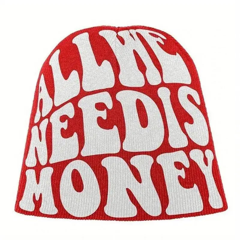 "All We Need Is Money" Beanie Knitted Hat - Little Addiction