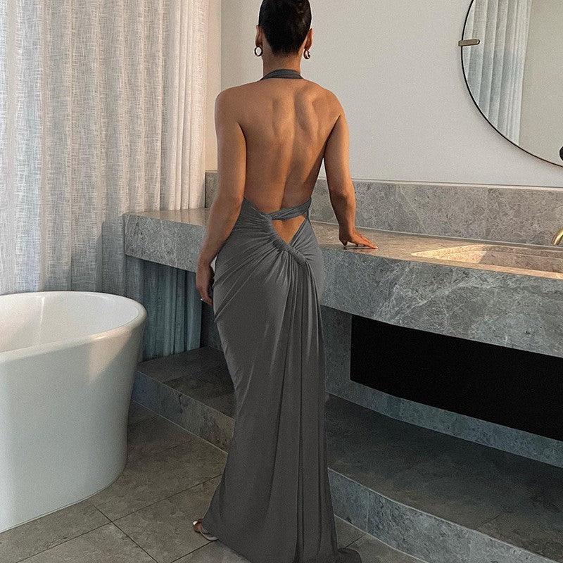 Backless Halterneck Dress - Little Addiction