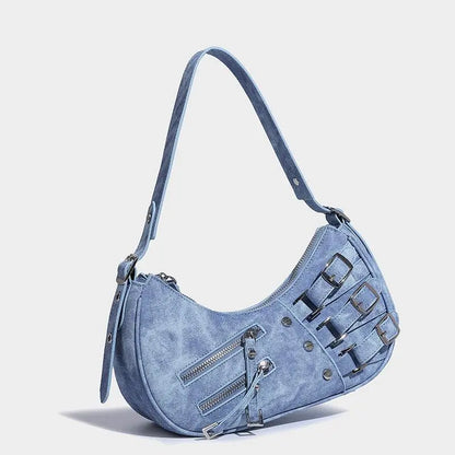 Denim Underarm Bag American Retro - Little Addiction