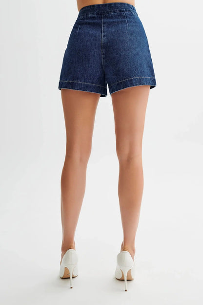 High-Waisted Denim Shorts - Little Addiction