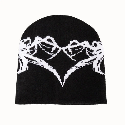 Mirror Heart Knitted Beanie Hat - Little Addiction