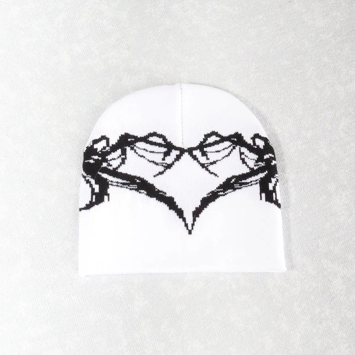 Mirror Heart Knitted Beanie Hat - Little Addiction