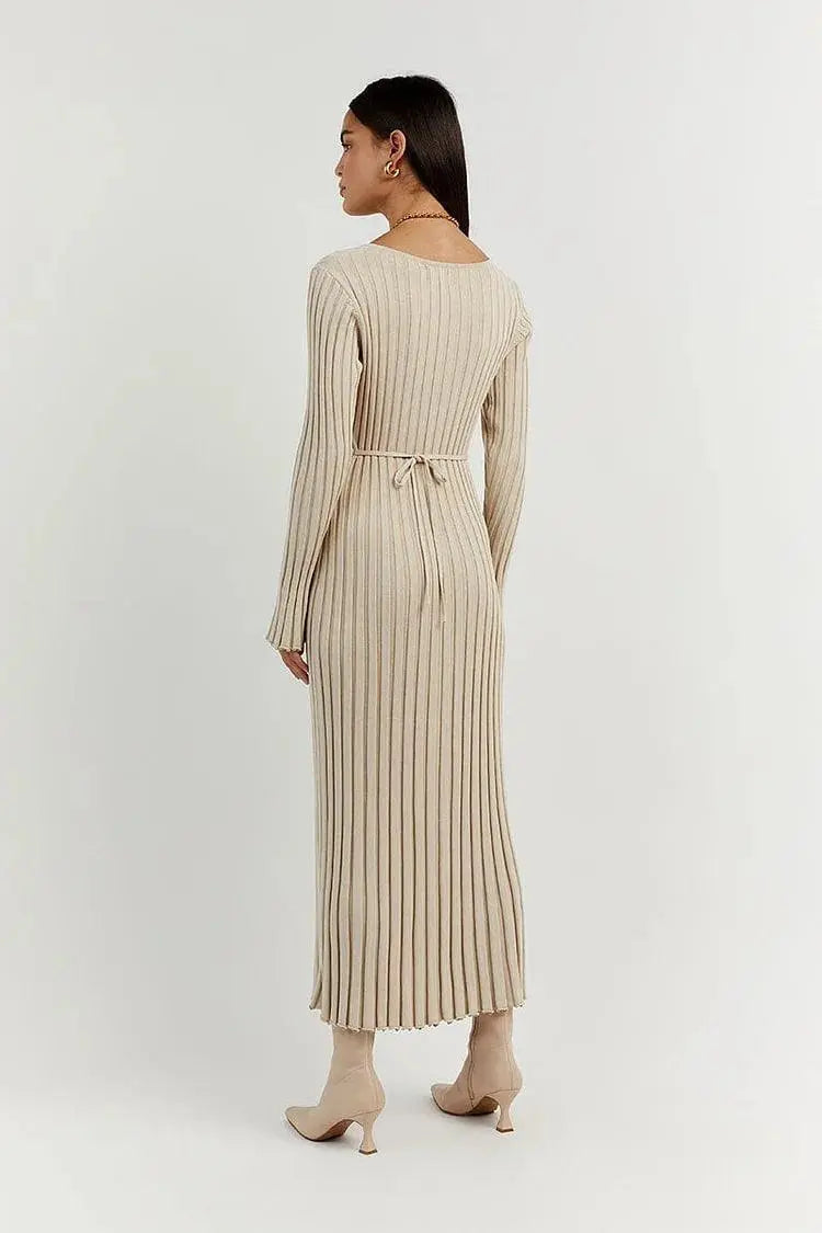 Modern Muse Knit V-Neck Dress - Little Addiction