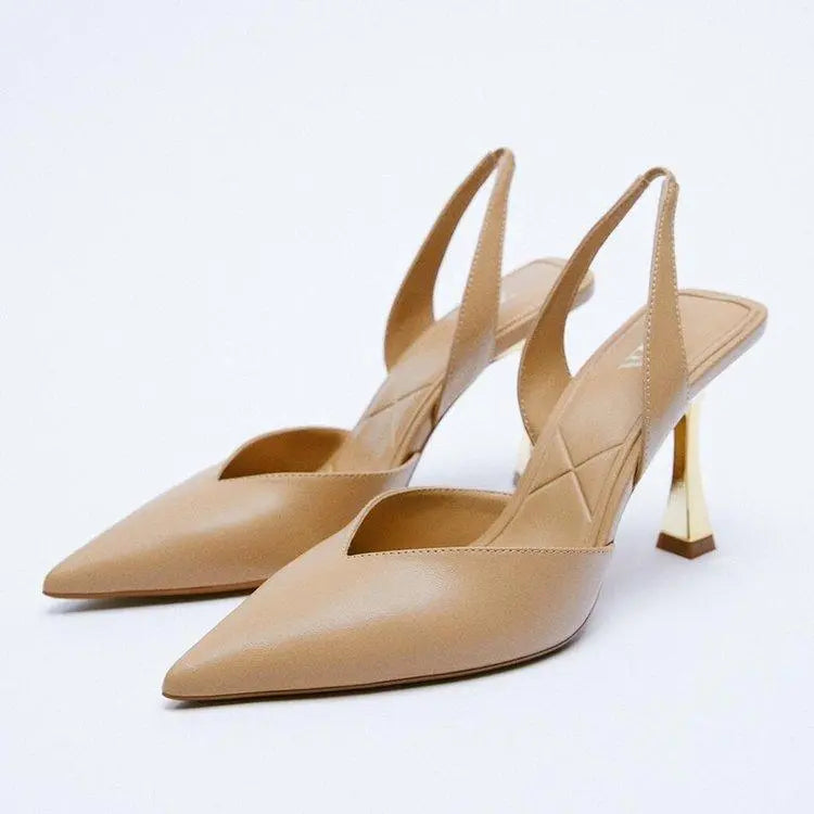 Nude Pointed High Heels - Little Addiction