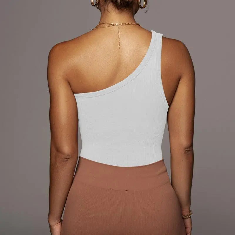 One-shoulder Sleeveless Vest - Little Addiction