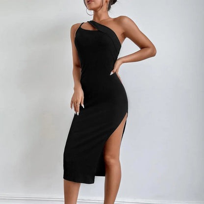 Slit Shoulder Back Dress - Little Addiction