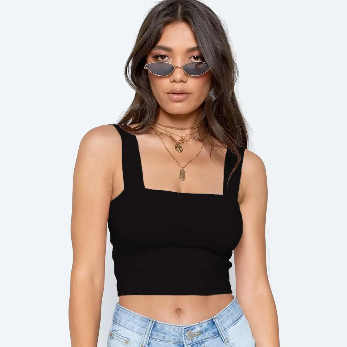 Summer New Fashion Women Crop Top Sexy Sleeveless Tank Tops T-shirt - Little Addiction