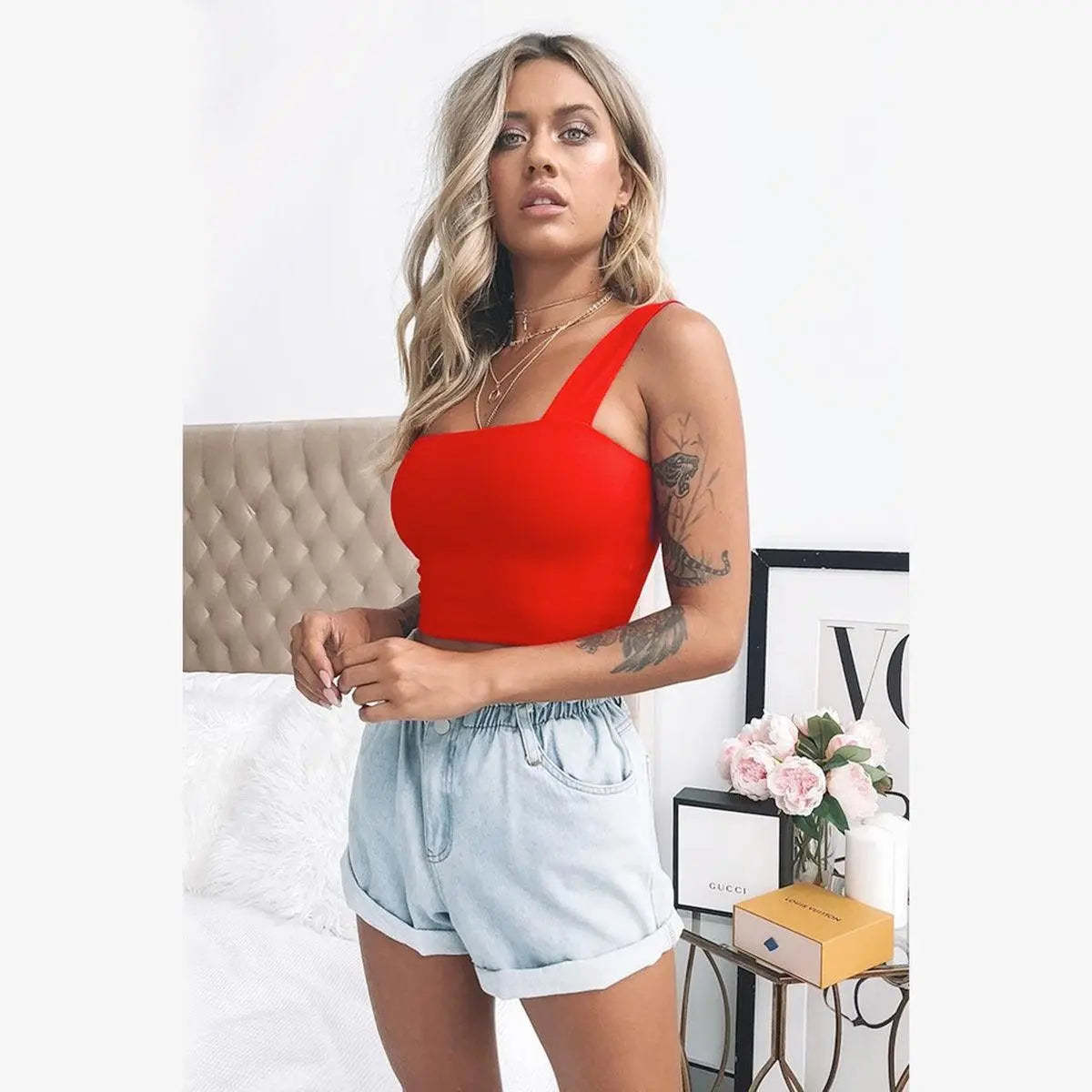 Summer New Fashion Women Crop Top Sexy Sleeveless Tank Tops T-shirt - Little Addiction