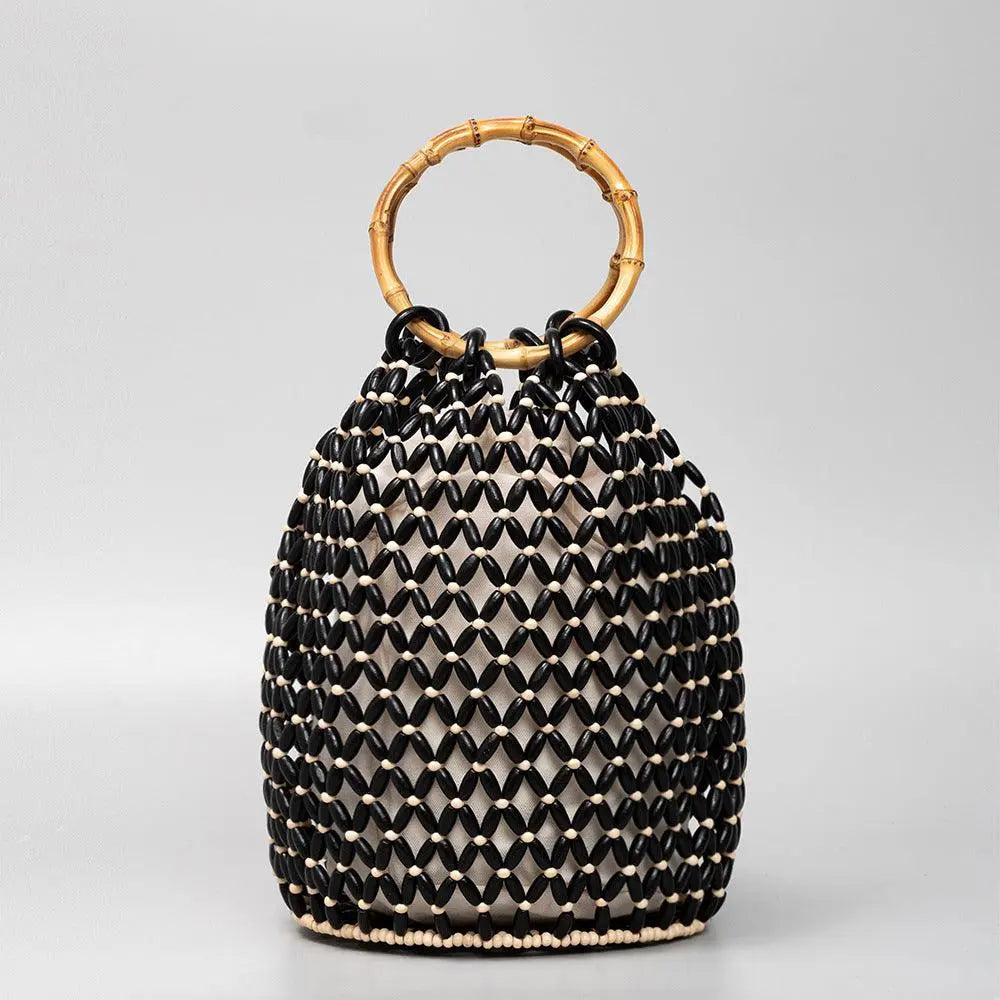 Women's Woven Hollow Bucket Bag Niche - Little Addiction