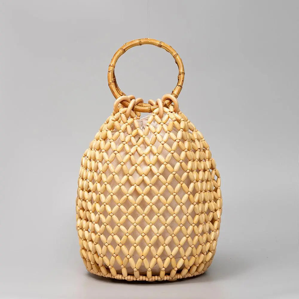 Women's Woven Hollow Bucket Bag Niche - Little Addiction