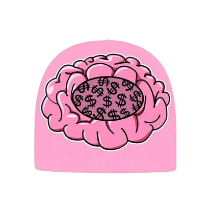 Y2K Retro Brain Print Beanie - Little Addiction